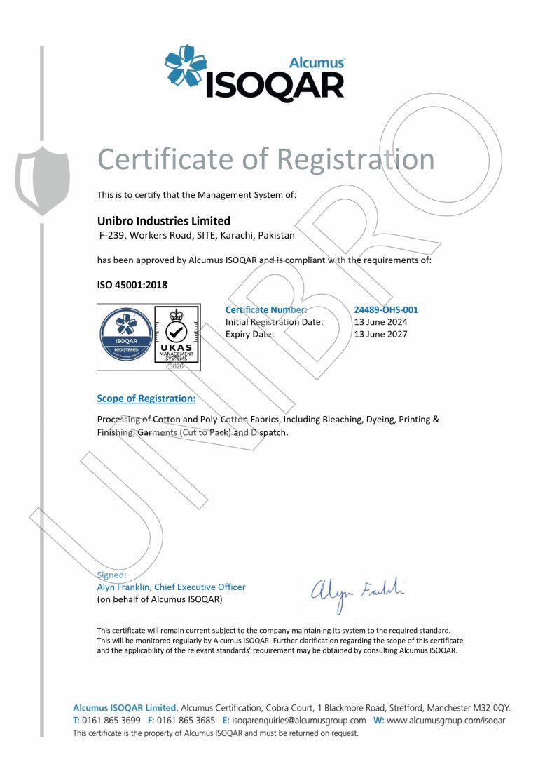 UG 24489 ISO 45001 Certificate